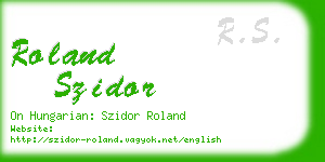 roland szidor business card